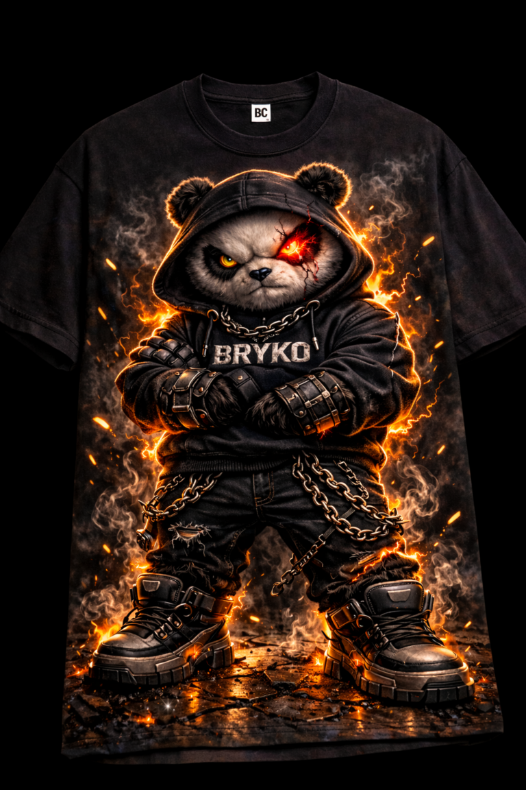BRYKO – Panda Dominante Camiseta Heavyweight 220g | Drop 01 Edición Limitada